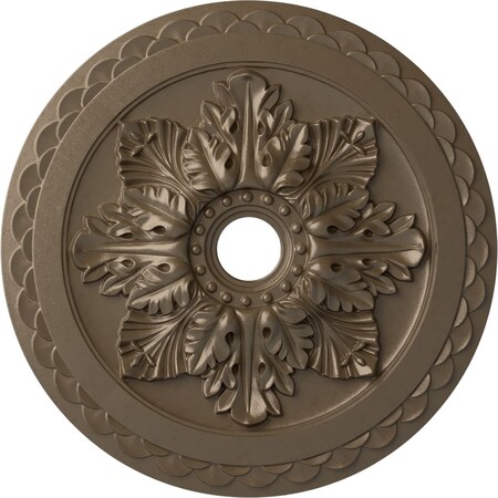 Ekena Millwork Bordeaux Deluxe Ceiling Medallion (Fits Canopies up to 4"), 23 5/8"OD x 3"ID x 2"P, Warm Silver CM23BOWSS